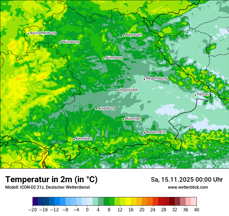 Modellkarten Temperatur