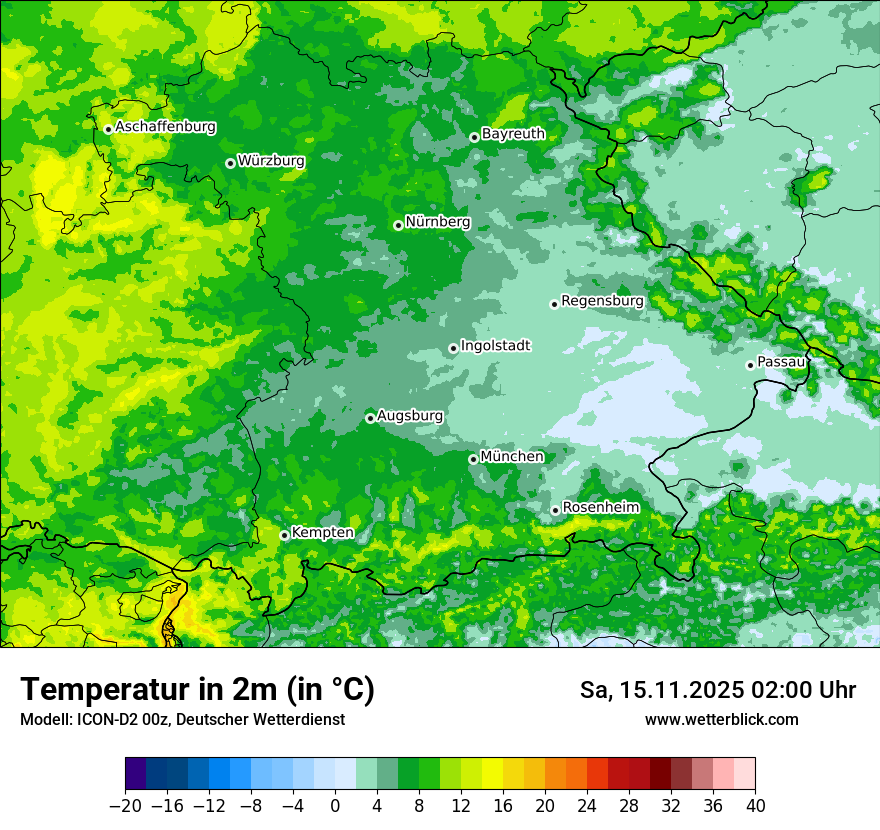 Modellkarten Temperatur