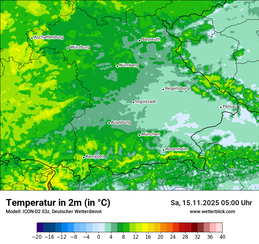 Modellkarten Temperatur