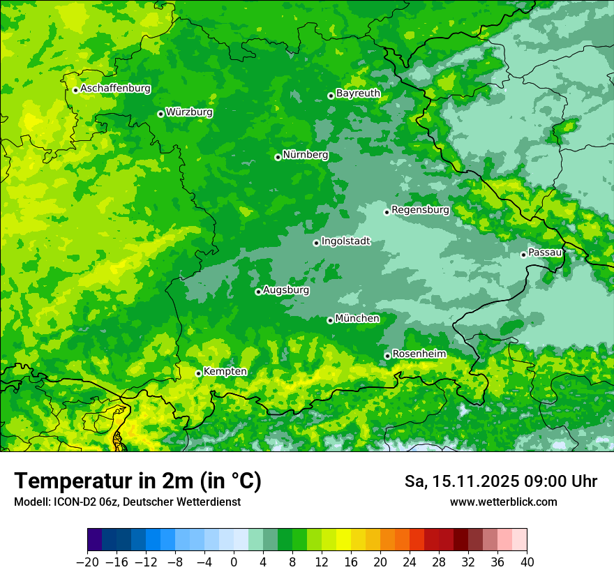 Modellkarten Temperatur
