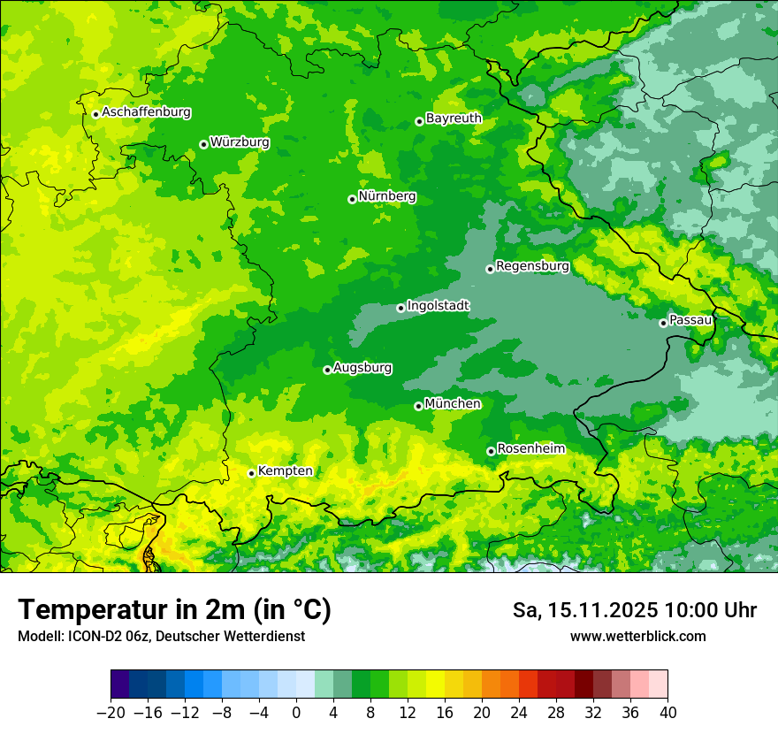 Modellkarten Temperatur