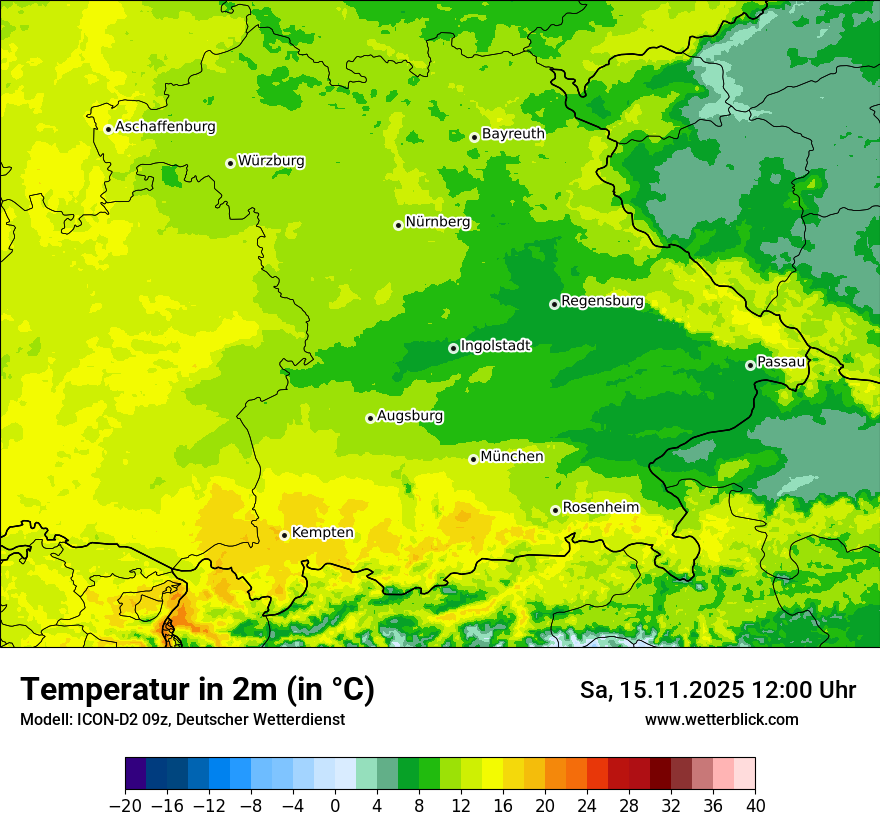 Modellkarten Temperatur