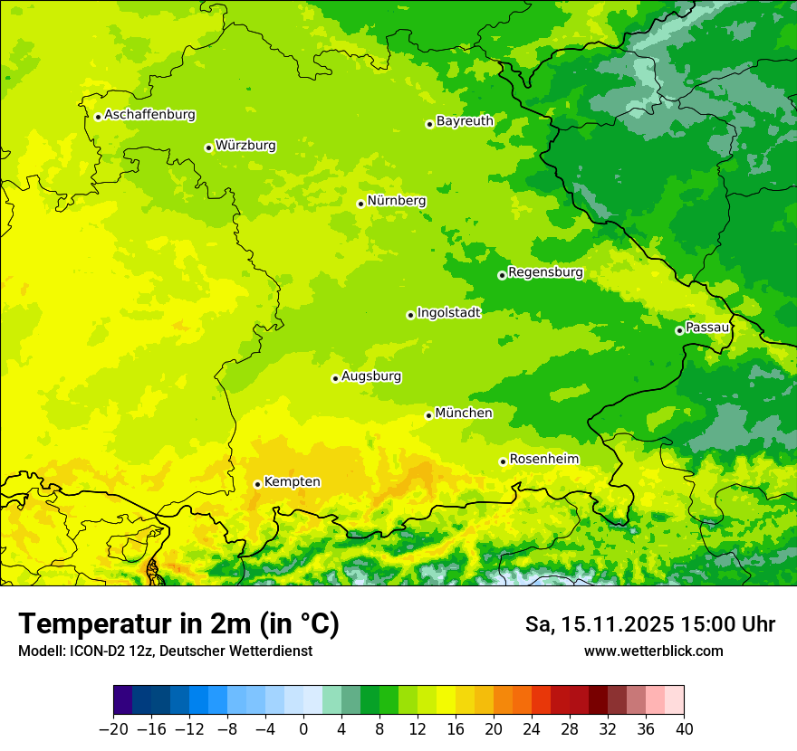 Modellkarten Temperatur