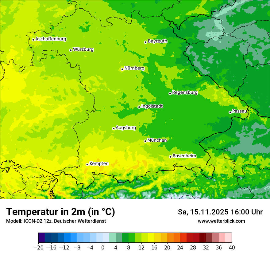 Modellkarten Temperatur