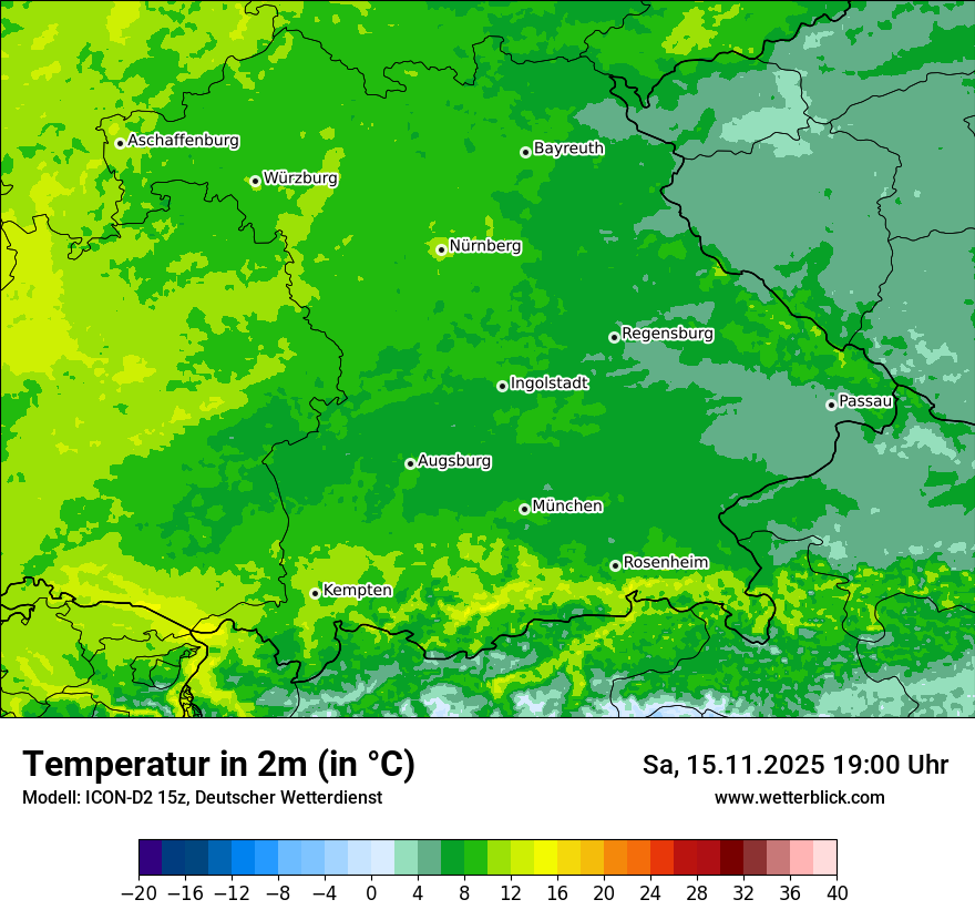 Modellkarten Temperatur