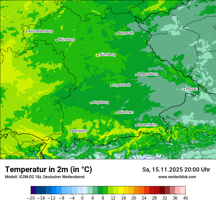 Modellkarten Temperatur