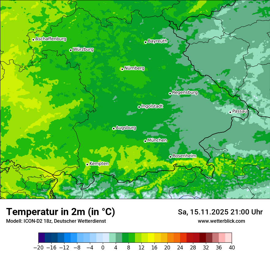 Modellkarten Temperatur