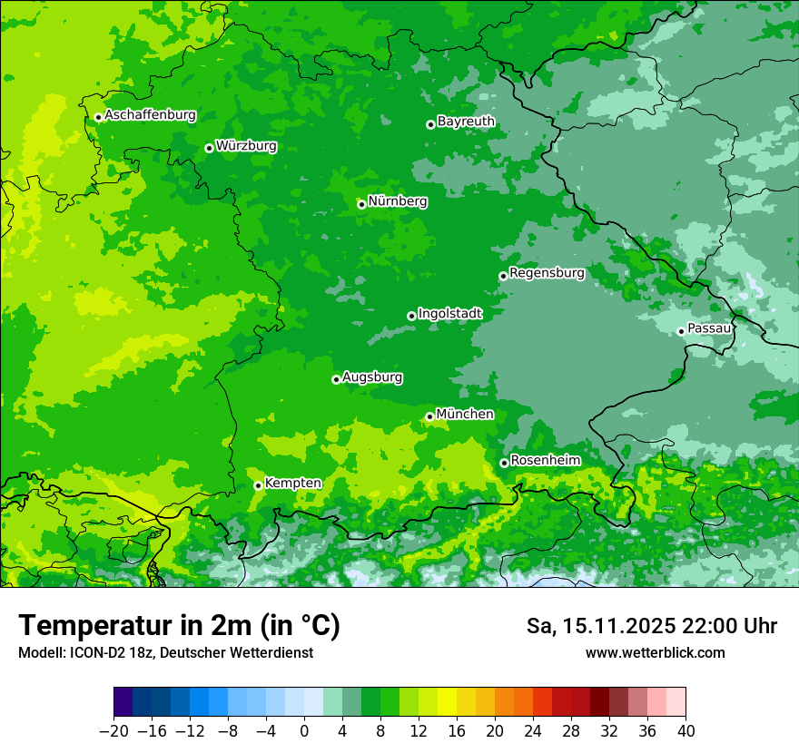 Modellkarten Temperatur