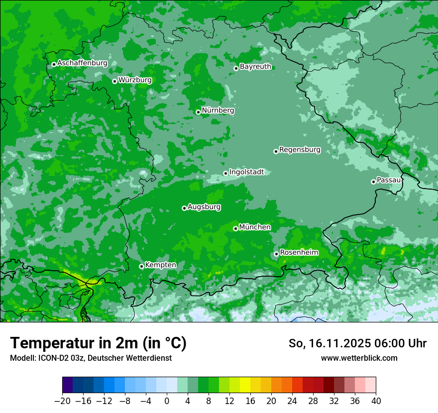 Modellkarten Temperatur
