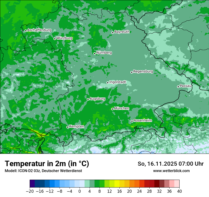 Modellkarten Temperatur