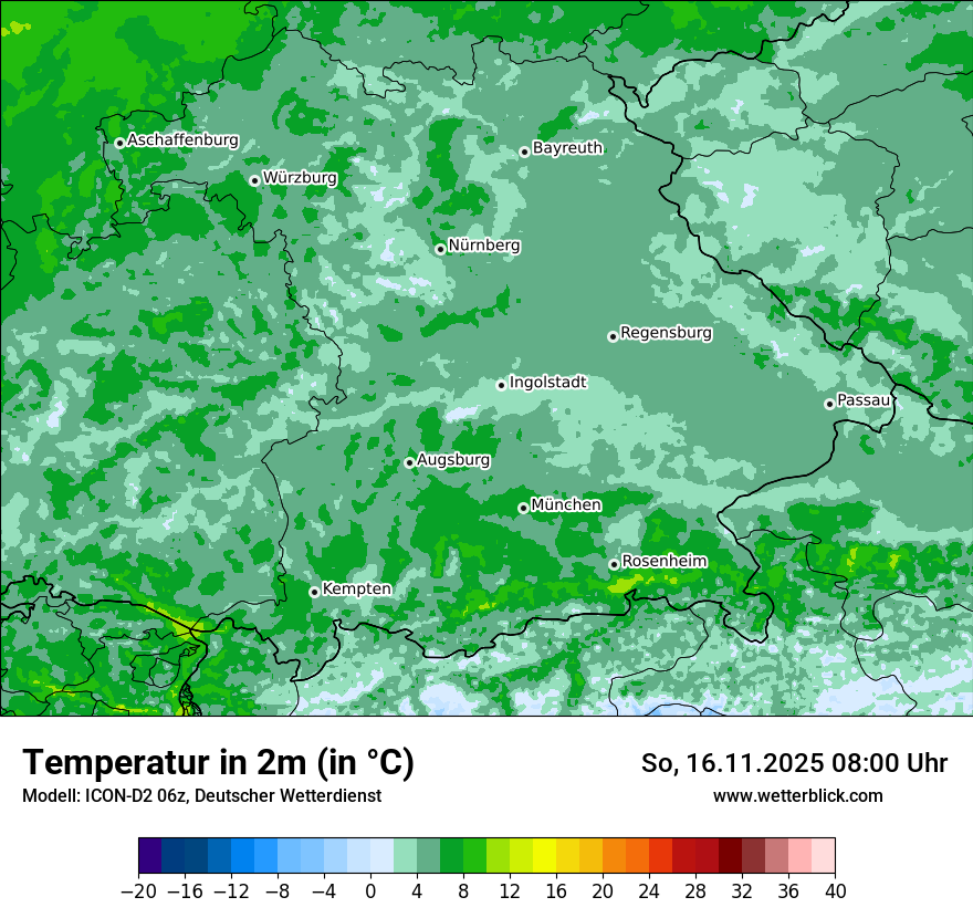 Modellkarten Temperatur