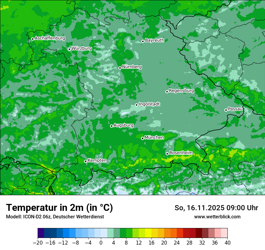 Modellkarten Temperatur