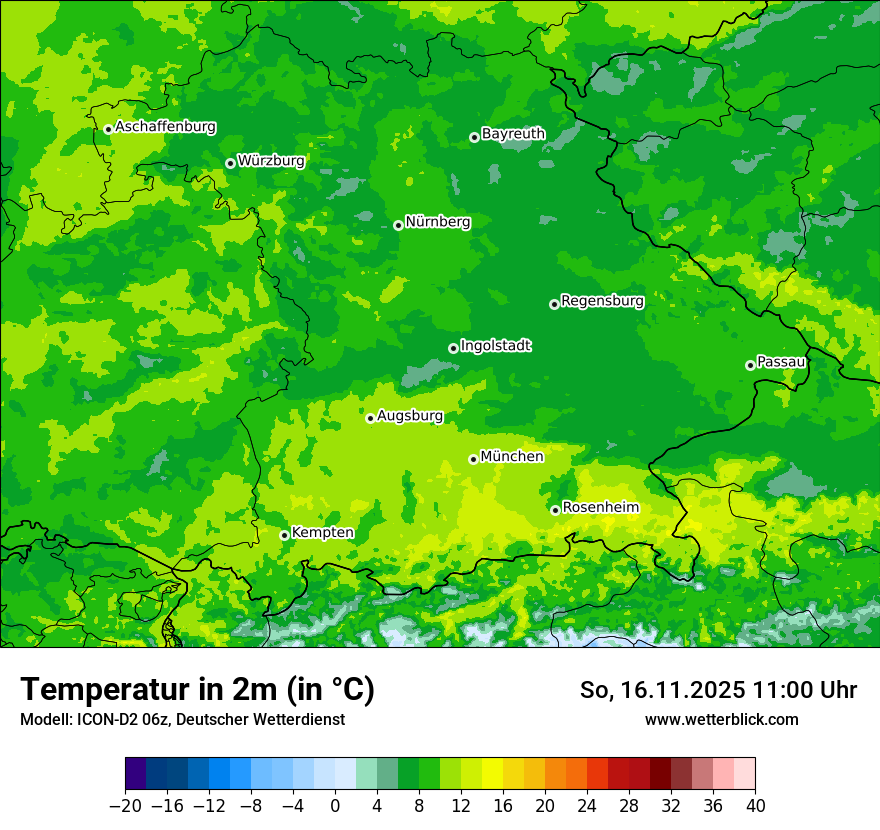 Modellkarten Temperatur