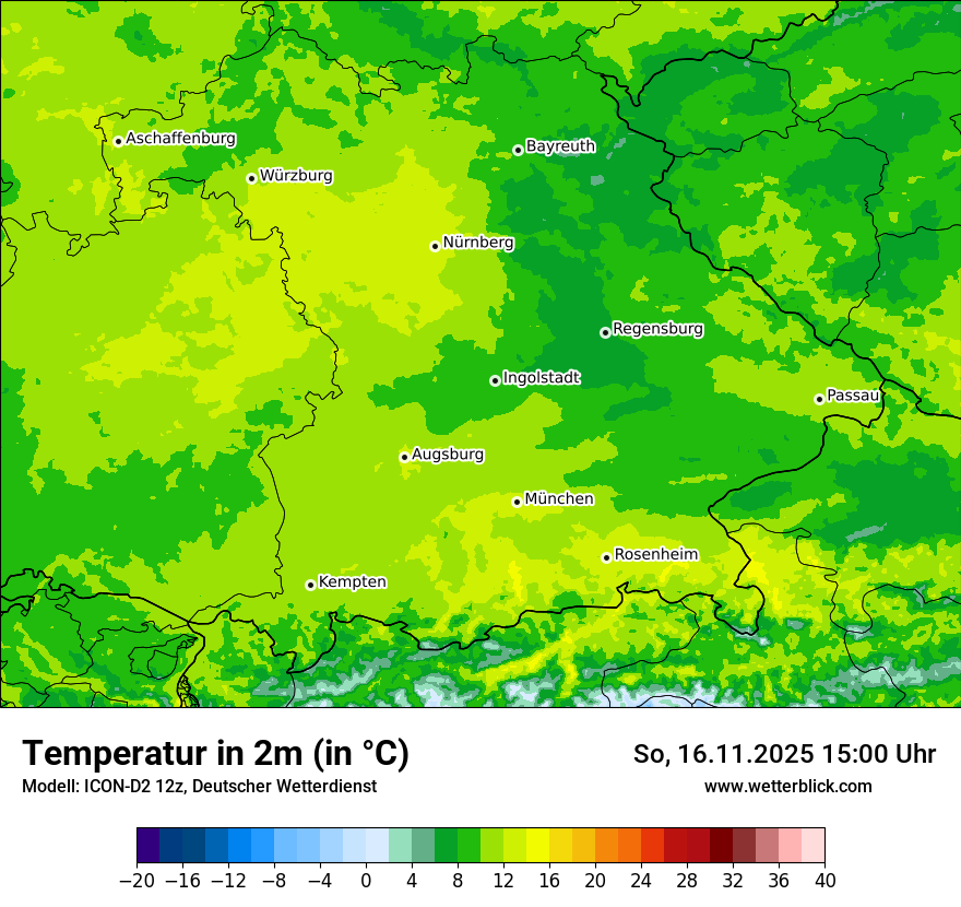 Modellkarten Temperatur