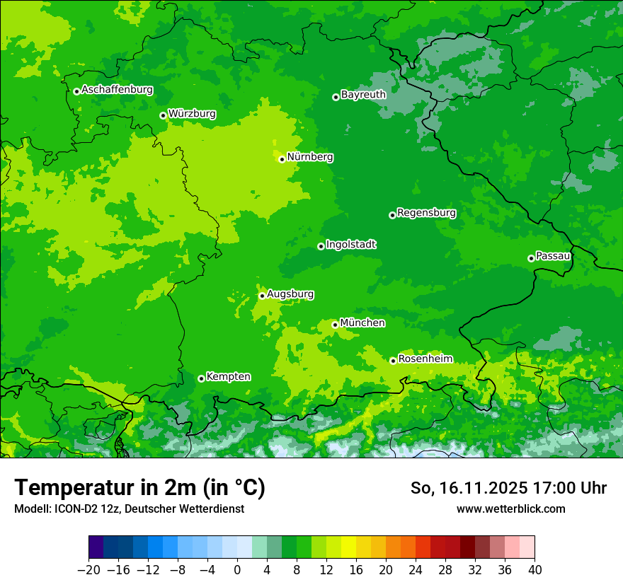 Modellkarten Temperatur