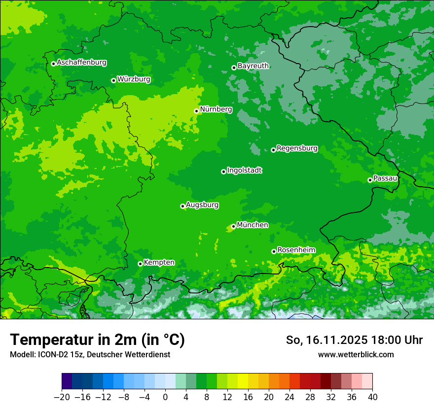 Modellkarten Temperatur