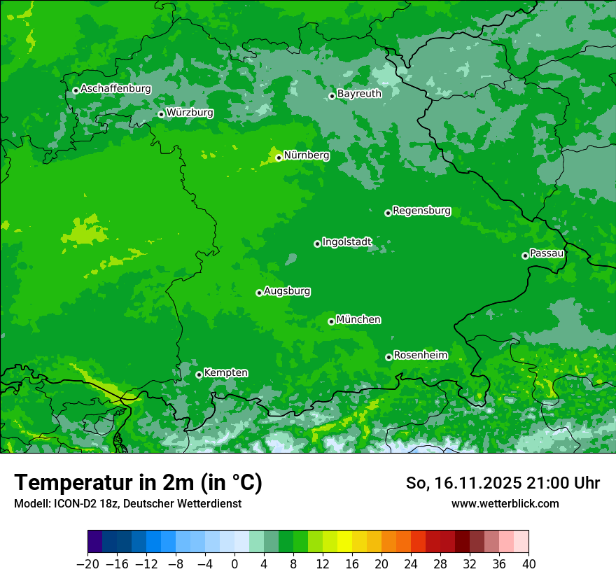 Modellkarten Temperatur