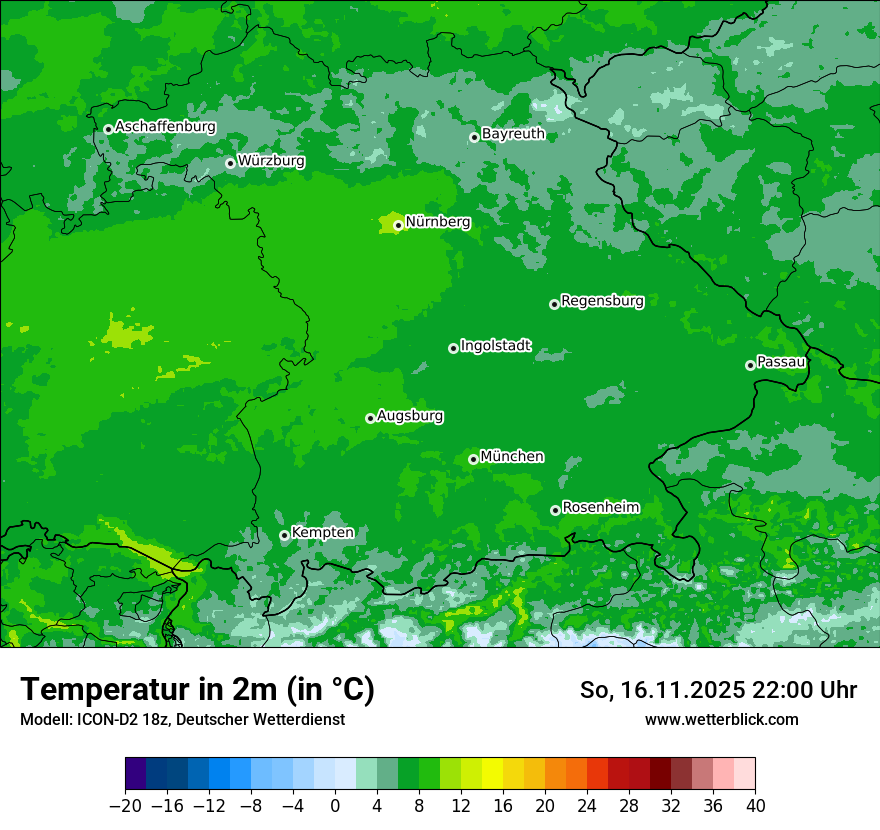 Modellkarten Temperatur