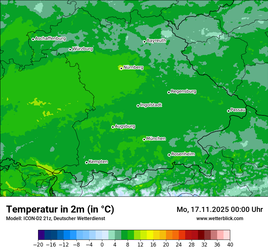 Modellkarten Temperatur