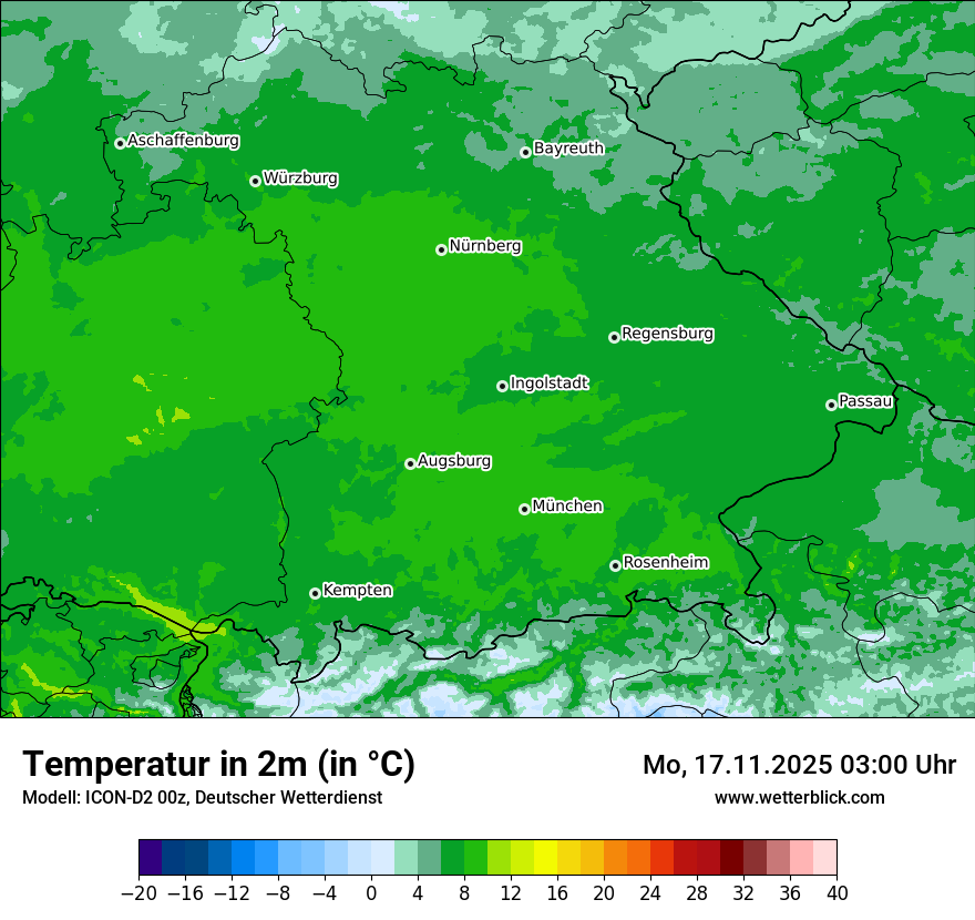 Modellkarten Temperatur