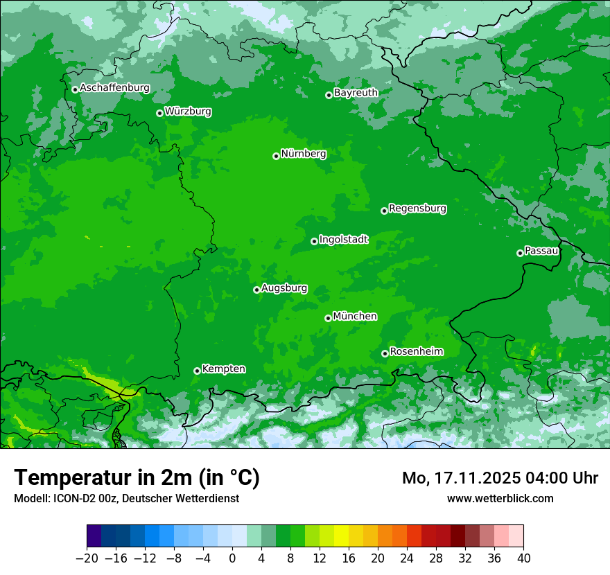 Modellkarten Temperatur