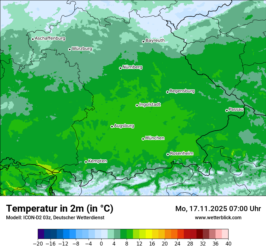 Modellkarten Temperatur