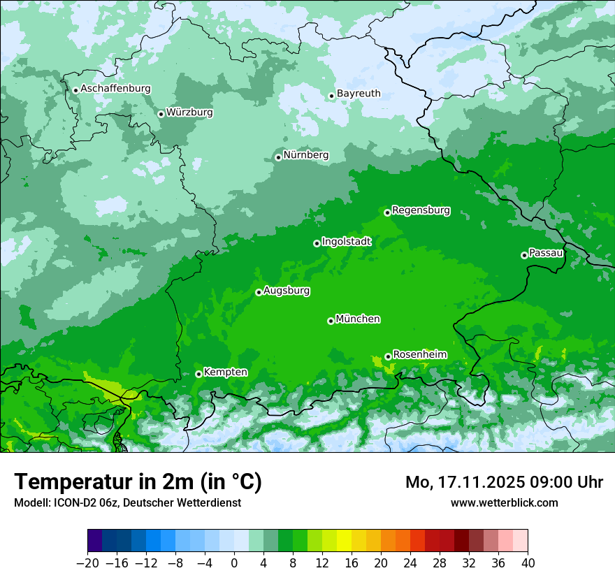 Modellkarten Temperatur
