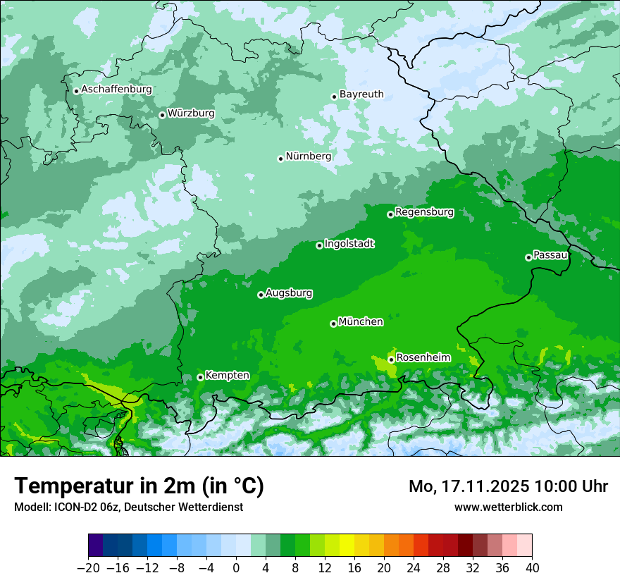 Modellkarten Temperatur