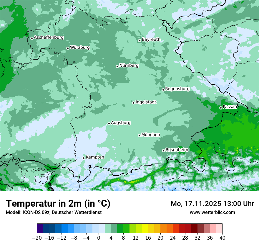 Modellkarten Temperatur
