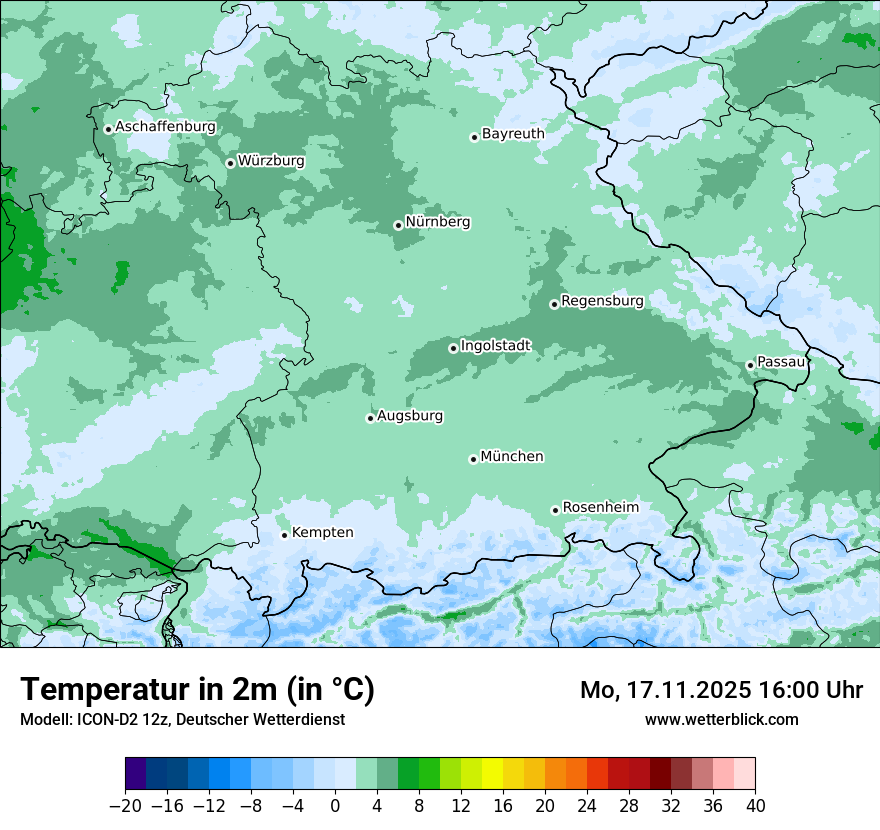 Modellkarten Temperatur