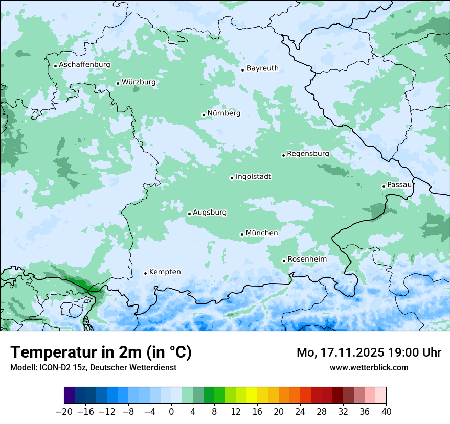 Modellkarten Temperatur