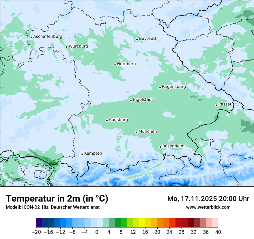 Modellkarten Temperatur
