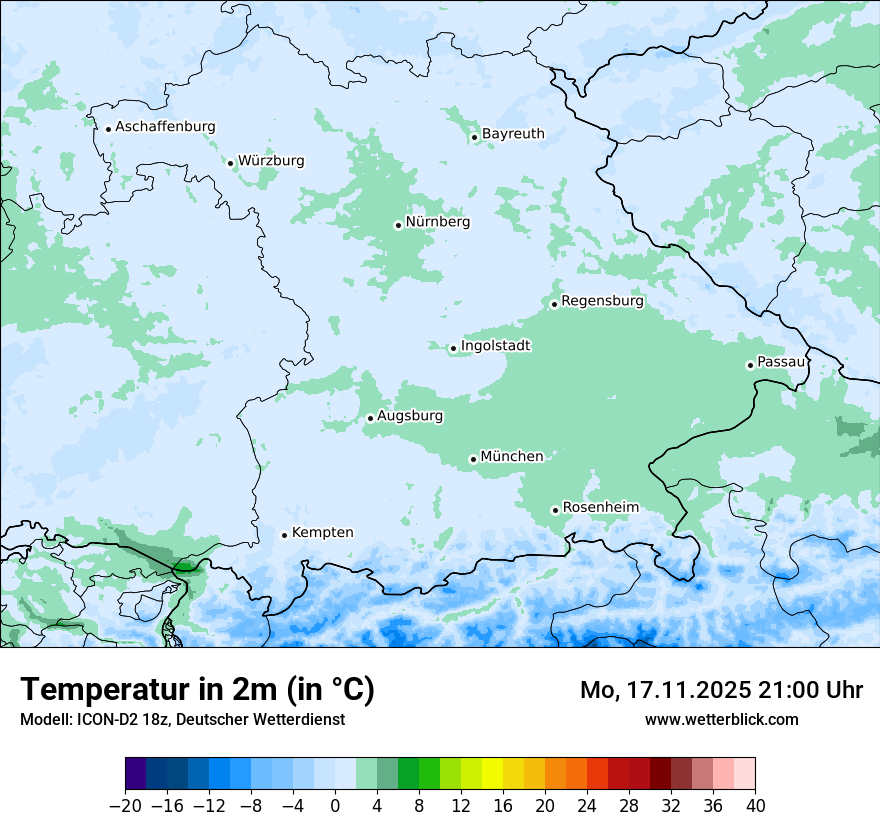 Modellkarten Temperatur