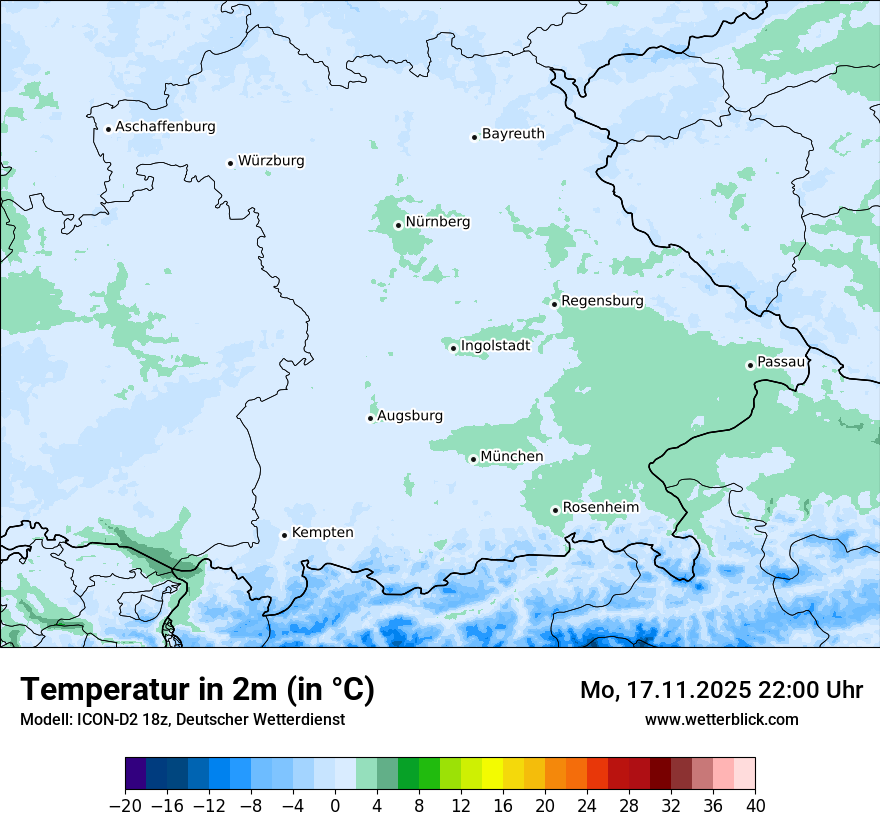 Modellkarten Temperatur