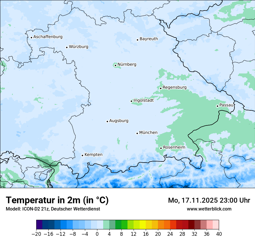 Modellkarten Temperatur