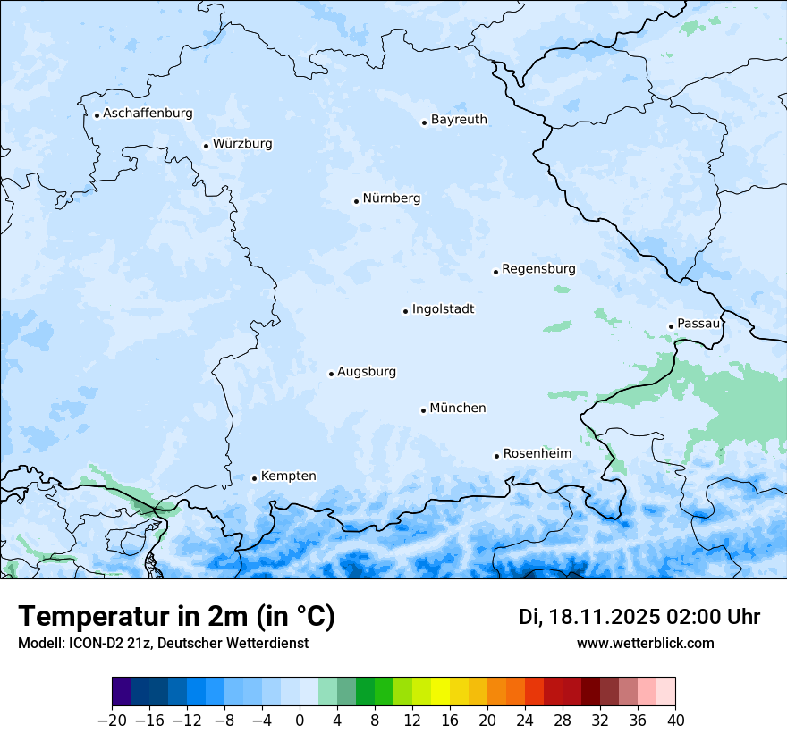 Modellkarten Temperatur