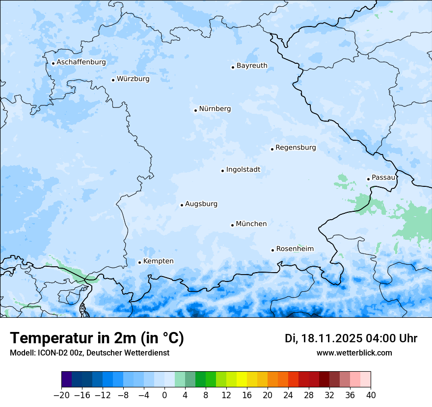 Modellkarten Temperatur