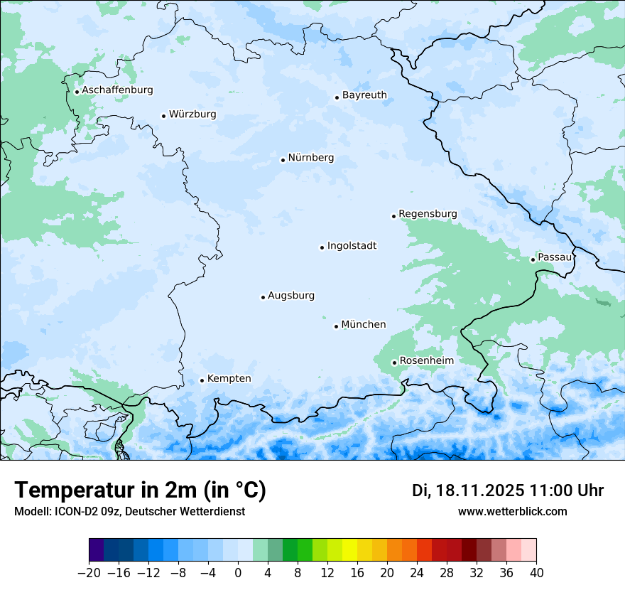 Modellkarten Temperatur
