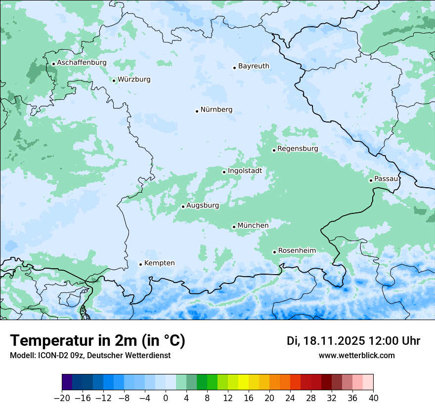 Modellkarten Temperatur