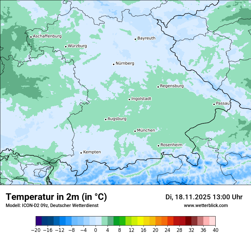 Modellkarten Temperatur
