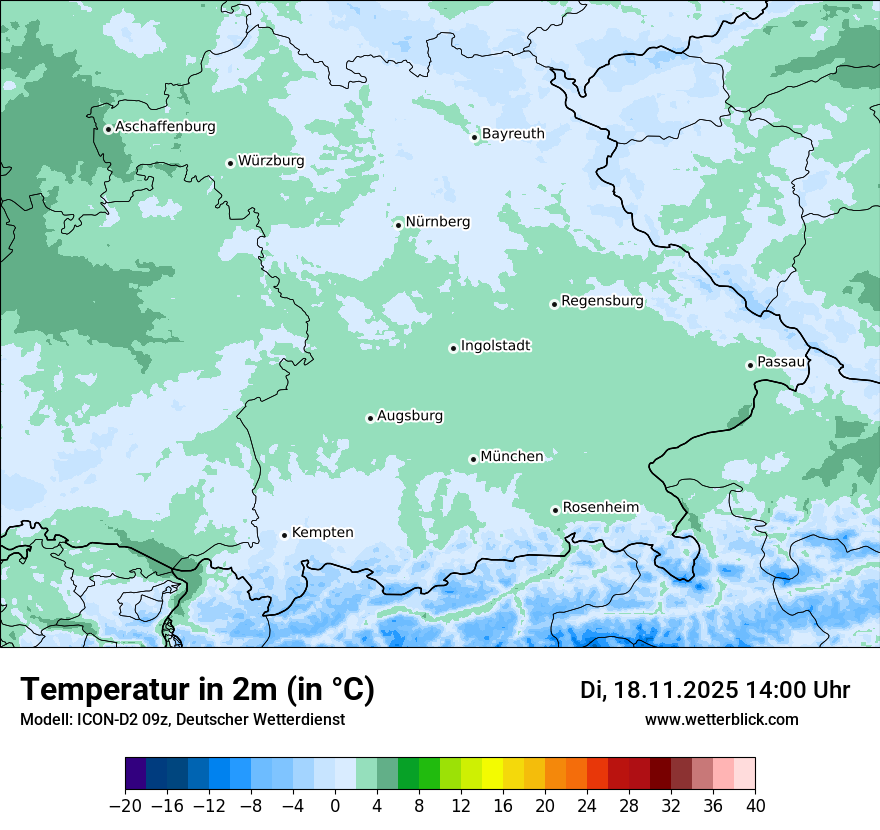 Modellkarten Temperatur