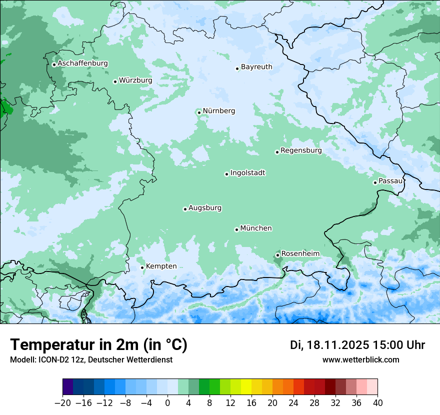 Modellkarten Temperatur