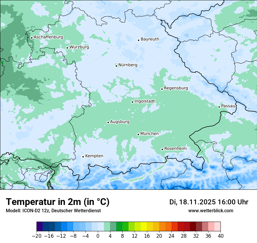 Modellkarten Temperatur