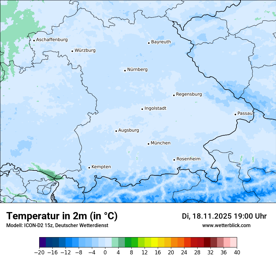 Modellkarten Temperatur