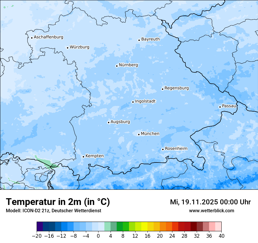Modellkarten Temperatur