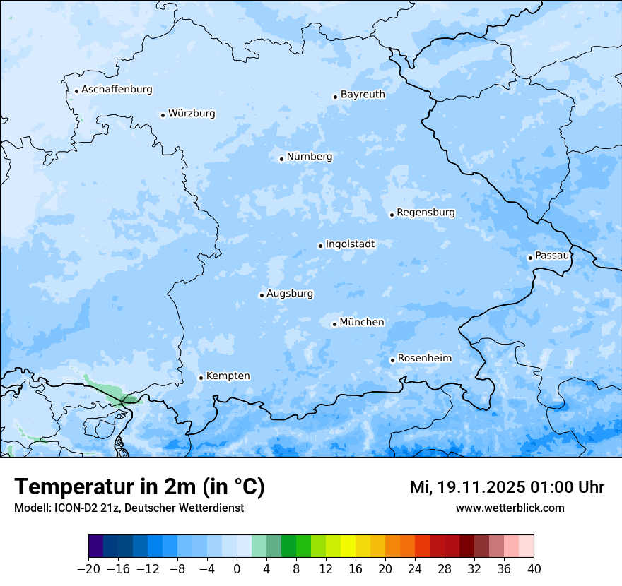 Modellkarten Temperatur