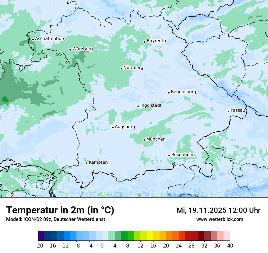 Modellkarten Temperatur