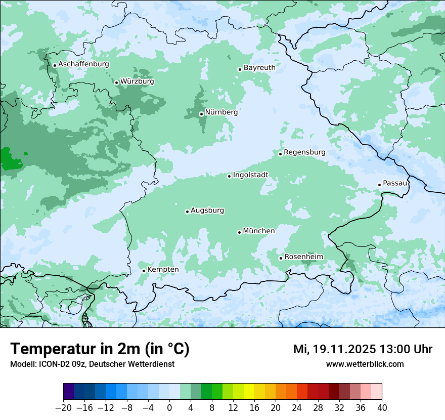 Modellkarten Temperatur