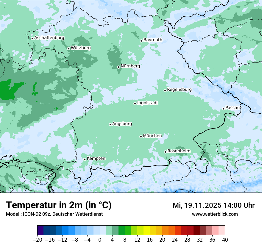 Modellkarten Temperatur