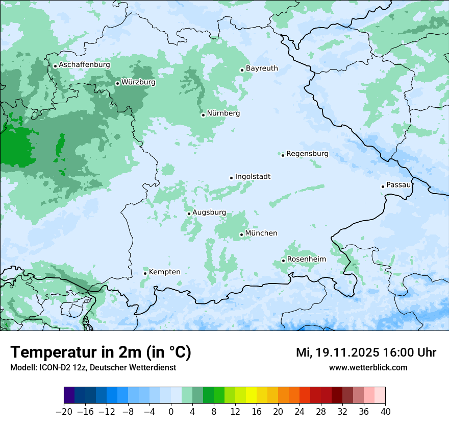 Modellkarten Temperatur